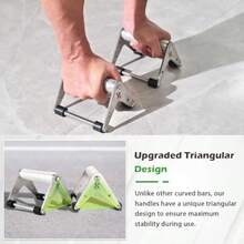 Soporte de empuje asas de empuje para entrenamiento de fuerza barras de empuje de acero inoxidable resistentes equipo de ejercicio de gimnasio soporta hasta 500 libras 1 par - Solicitar dinero - Ver 4
