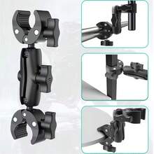 Adaptador de montaje de doble clip para manillar de motocicleta/bicicleta para accesorios de cámara de acción Insta360 One X2 X3 - Ver 3