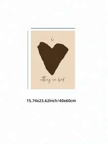 1/3pcs Frameless Neutral Tone "I Rot In Bed" Quote Art Print, Minimalist Heart Pattern Humorous Poster, Suitable For Bedroom, Dorm, Living Room Decor, Back To School Season, Fashion Poster, Retro Decor, College Dorm Essential, Unique Gift - Heart-shaped Pattern - View 15