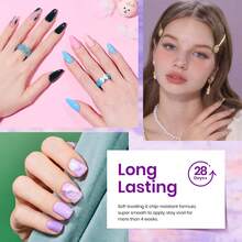 Beetles 32 Colors Spring Gel Polish Set - Purple Orange Red Brown Black White Blue Nude Green All Seasons Kit With Base Top Coat, UV LED Needed, Gifts For Women Fingertips Canvas - 32 Colors Fingertips Canvas Collection - 查看 4