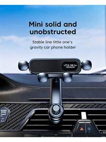 1 pieza Soporte de teléfono para coche con gravedad negra, soporte universal de clip de ventilación para iPhone 17/16/15/14/13/12/11 Pro Max - Negro - Ver 2