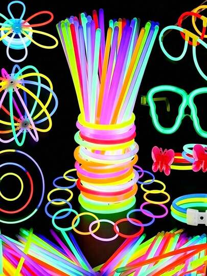 100 piezas/Set Varitas luminosas blancas para bodas, decoraciones de fiesta, brillan durante 10-12 horas. Se pueden usar para hacer pulseras, collares y otras decoraciones DIY, adecuadas para fiestas, reuniones, bares, cumpleaños y otras ocasiones