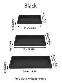 Small Silicone Bathroom Vanity Tray Rectangle Soap And Sponge Holder Kitchen Sink Organizer For Scrubber, Lotion Bottles, Perfume, Jewelry, Candle, Key Trinket Ring - Multicolor - View 11