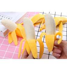 Juguete de estrés con forma de plátano pelado realista, juguete de fruta de rebote lento y creativo para aliviar el estrés - Multicolor - Ver 9