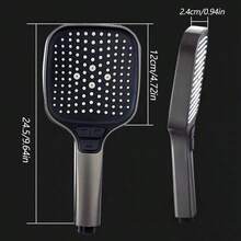Cabezal de ducha cuadrado de mano, cabezal de ducha de mano con interruptor de llave, cabezal de ducha súper presurizado de tercera velocidad con pistola rociadora, cabezal de ducha súper presurizado con gran salida de agua, cabezal de ducha para baño. - alcachofa de la ducha - Ver 8