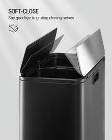 HEXCELEN Kitchen Trash Can, 2x28L Narrow Double-Chamber Design, With Foot Pedal, Waste Sorting System, Removable Inner Bin, Includes 15 Dedicated Trash Bags. - Black - View 3