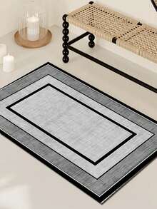 Minimalist Geometric Pattern Printed Rugs, Living Room Sofa Carpet, Bedroom Carpets, Anti-Slip Bedside Rugs, Dining Room Kitchen Mats, Office Chair Pads, Entrance Doormat, Picnic Blanket, Outdoor Camping Mat - Grey - View 19