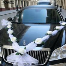 一套人造白玫瑰婚车装饰套装，包含9个带吸盘的花托、带丝带和蝴蝶结的花环装饰，适用于婚礼、婚车、新娘送礼会、派对、节日活动、生日、风景、氛围装饰。 - 多色 - 查看 3