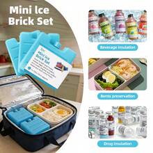 3PCS Mini Ice Bricks Set Freezer Blocks Reusable Freezer Cooler Bag For Lunch Box Travel Picnic Outdoor Activities Blue - View 6