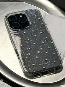 Sparkling Starlight Clear Phone Case, Compatible With 17 Pro Max/16/15/14/13/12 Pro Max/11, Cute Dreamy Glitter Shockproof Protective Cover, Korean Style Gift - Full Screen Little Stars - View 3