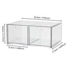 Caja de almacenamiento de estilo cajón de escritorio de gran capacidad transparente de acrílico, adecuada para almacenar cosméticos y máscaras. Se puede usar para apilar cajas de almacenamiento de lápices labiales, organizadores de papelería de oficina. Aplicable para la sala de estar, el comedor, la cocina, el dormitorio, la oficina, adecuado para la oficina, el hogar, las reuniones familiares, las bodas y las celebraciones festivas. - transparente - Ver 9