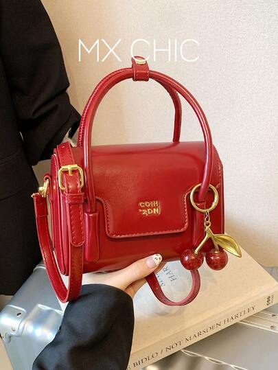 Túi xách mùa thu đông mới, màu trơn, thiết kế độc đáo, thời trang, in chữ, đa năng, túi đeo chéo cổ điển, thanh lịch, dây đeo vai có thể điều chỉnh, phù hợp cho hẹn hò, đi mua sắm và đi làm.