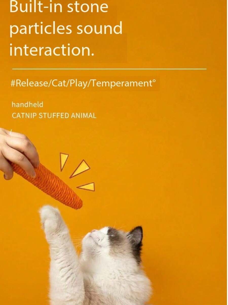1pc Pet Cat Toy - Interactive Carrot Shaped Cat/Dog Chew Toy, Vocalization & Bite Resistant, Made Of Paper Material To Meet Indoor Pet Chewing And Playing Needs - Multicolor - View 1