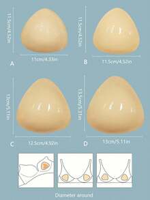 1 Pair, Double-Sided Adhesive Bra Lift Pads - Breathable Silicone Triangle Lift Bra Inserts, Super Lifting, Reusable | Suitable For Strapless Bras, Bikini Bras, Swimsuit Bras And Sports Bras | Comfortable Invisible, Create Natural Bust Shape | Long-Lasting And Durable - Multicolor - View 5