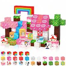 Bloques de construcción magnéticos del Bosque de Sakura (98-298 piezas), regalo de vacaciones para niños, disponibles en múltiples tamaños para construir escenas de Sakura y juguetes de aventura de primavera - Multicolor - Ver 1