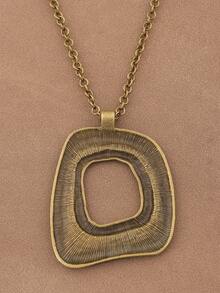 SUPBORA 1 pieza Collar con colgante bohemio de estilo abierto de plata de moda/dorado mate de gran tamaño - Oro y plata - Ver 9