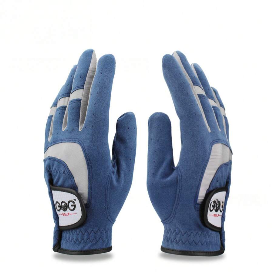 Men's Golf Glove Microfiber Blue Wear-Resistant Breathable - 藍色 左手1只 - 查看 1