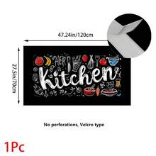 1 pieza, Decoración del hogar, Falda de mesa con estampado de tema de cocina, Cortina pequeña de cocina, Cubierta de gabinete de cocina, Con agujeros para cortina, Fácil de colgar, Rectangular, Tejido a máquina, Lavable a máquina, Decoración y accesorios de cocina, Perfecto para gabinetes de cocina y decoración del hogar - Multicolor - View 15