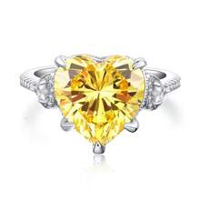S925 Sterling Silver Yellow Diamond Ring For Women, Ice-Cut Brilliant Cut 8A  Ring, Wedding Ring For Parties - Yellow Diamond - CBJZ106 - Xem 5