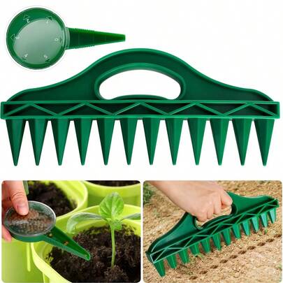 适用于草坪养护和农田播种的手持式播种机 - 便携式手动播种机，高效适用于草坪、花坛和小规模农业播种系统