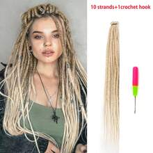 24 Inches Dreadlocks Extension 10 Strands Soft Synthetic Super Long Hippie Single Ended Dreads Ombre Blonde Loc Extensions Reggae Style Crochet Hair For Women - Multicolor - View 20