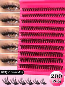 这款180/200片装睫毛嫁接套装（80D+40D）包含假睫毛、胶水和工具，让您在家轻松打造专业级美睫效果。这款专业睫毛嫁接套装助您在家轻松拥有沙龙级美睫。套装包含：DIY仿貂毛假睫毛、强力胶水和精密工具。 - 彩色 - 查看 16