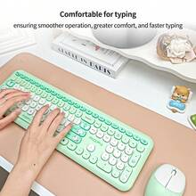 Mofii 666PRO 2.4G Wireless Keyboard And Mouse Set, Ergonomic Design, Plug And Play USB Connection, Fashionable And Cute Appearance, Silent And Comfortable. Batteries Not Included, Requires 1 AA Battery For Mouse And 1 AAA Battery For Keyboard Separately. - 查看 3
