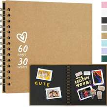 8.8 x 8.8 英寸 DIY 剪贴簿相册，30 张/60 页，硬封面牛皮纸剪贴簿相册，婚礼纪念相册 - 8吋 - 查看 2