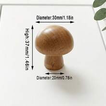 1个北欧创意蘑菇造型高品质实心榉木橱柜旋钮、抽屉拉手、衣柜把手、厨房鞋柜浴室柜五金件 - A - 查看 8