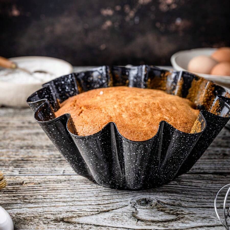 Cake Baking Tin, Metal, With Non-Stick Coating, Black, Diameter 23.5 Cm - View 1
