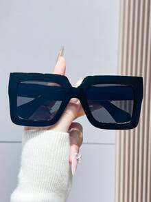 4pcs Y2K Oversized Glasses Sets, Suitable For Beach And Travel, Retro Square Frame, Fit For Outfits And Back To School Season - Multicolor - View 3