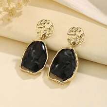 1 Đôi bông tai phong cách Bohemian sang trọng, cao cấp, tinh tế, lạnh lùng, làm từ nhựa, thời trang cổ điển, đa năng. - màu đen - Xem 6