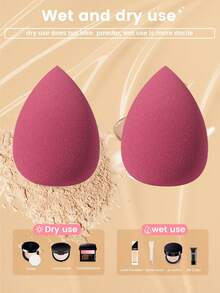 41 piezas Juego de herramientas de maquillaje todo en uno con 25 piezas de brochas de maquillaje, esponjas de maquillaje, polveras triangulares, polveras de cojín y limpiador de brochas, kit completo de belleza cosmética para maquillaje de rostro y ojos - Burdeos - Ver 5