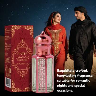 1 Bottle 15ml High Concentration Middle Eastern Style Fragrance Oil, Long-Lasting Floral Aroma, Fresh And Elegant, Premium Quality, Unique Charm, Suitable For Daily Use