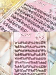 120 Clusters No Need Glue Fishtail Eyelashes With Tweezer ,Self-Adhesive Lashes Set,Natural Looking Soft Cluster Eyelashes Extension For Makeup - C - View 5