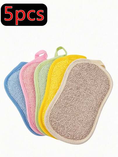 5/1 Miếng lau đa năng hai mặt, khăn ướt, dụng cụ vệ sinh có thể giặt và tái sử dụng cho phòng tắm và nhà bếp - Không gây trầy xước, không rụng lông, không phai màu, nhỏ gọn và tiện dụng, bền, dày, tạo bọt nhanh, mềm mại và đàn hồi