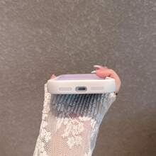 Ốp điện thoại hình kem ombre thời trang mới, tương thích với iPhone, phong cách tối giản cao cấp, phiên bản nữ độc quyền được yêu thích, nơ 3D tinh tế được trang trí bằng đá lấp lánh, cô gái ngọt ngào thanh lịch với phong cách sang trọng, tối giản sáng tạo chất lượng cao, phong cách độc đáo - Kem [màu tím-trắng chuyển sắc] - Xem 11