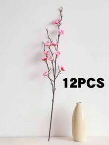 3/8 支仿真粉色梅花，长 55 厘米，甜美长茎塑料花，适用于家居、酒店、办公室、婚礼、派对、花园装饰、玫瑰、艺术、花束、仿真花、桌面摆件、花卉、装饰花、装饰性仿真花 - 粉紅色 - 查看 19