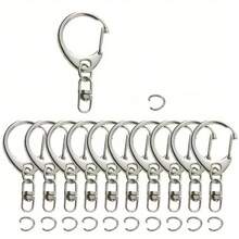 50Pcs/ Bag D-Shaped Eight Character Keychain, Durable Zinc Alloy Keychain, Suitable For Hanging Ropes And DIY Hanging Decorations, Party Gifts, And Decorative Keychains - C-shaped Buckle - View 6