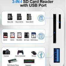 Plug And Play Universal Card Reader, Camera Multi-Storage Adapter, SD/TF Card Slot/USB3.0/Type-C/Lighting OTG USB Camera Card Reader & Viewer, Compatible With IPhone, - View 4
