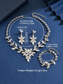 Bộ 3 món trang sức nữ màu đen thời trang gồm dây chuyền và bông tai, trang sức đính đá sang trọng và tinh tế, phù hợp cho các buổi tối, đám cưới và cô dâu. - Vòng cổ + bông tai - Xem 11