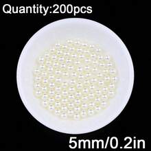 Loose Faux Pearl  Craft Beads Without Hole (3/4/5/6/8/10/12/14mm) (50~500pcs) For Diy Jewelry Making, Craft Project, Decoration And Vase Filler (Various Sizes) - Beige non-porous pearls - View 12