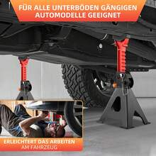 2er Set Wagenheber-Sicherheitshalterungen, Stabiler Standschraubenhalter für Kfz-Reparatur, Fahrzeugheber Sicherung, Robuste Halterung für Werkstatt & Heimwerker - 3 Tonnen in 2 Paketen - Übersicht 1
