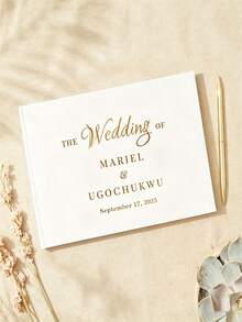 Personalized Wedding Guest Book, Customizable Letter Name, Wedding Keepsake Album, High Quality, Exquisite Customization, Suitable For Boyfriend, Girlfriend, Anniversary, Valentine's Day, Mother's Day, Birthday, Father's Day, Etc. - Multicolor - View 4