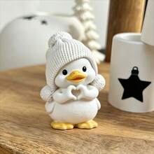 1PC Love Duck Silicone Mold, Easy Demolding & High Flexibility & 3D Clear Detail Epoxy Resin Mold For DIY Handmade Crafts, Home Decor, Gift Making, Suitable For Craft Lovers, DIY Makers & Home Decoration Enthusiasts - 1pc Heart-shaped Duck Silicone Mold - View 1