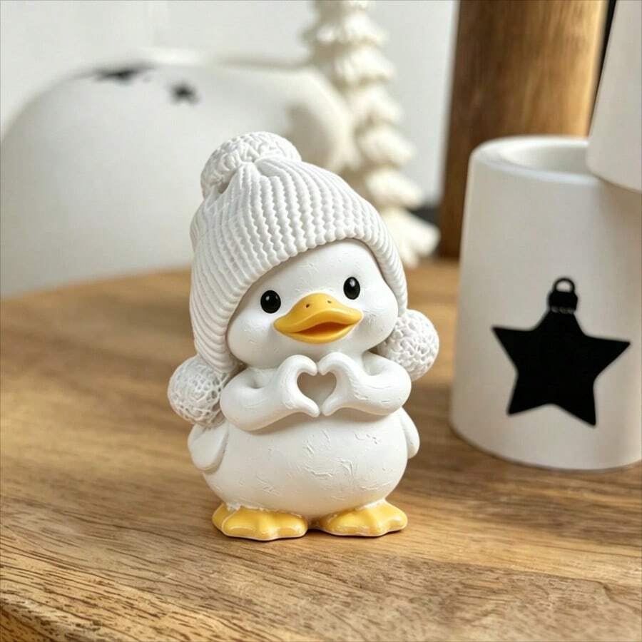 1PC Love Duck Silicone Mold, Easy Demolding & High Flexibility & 3D Clear Detail Epoxy Resin Mold For DIY Handmade Crafts, Home Decor, Gift Making, Suitable For Craft Lovers, DIY Makers & Home Decoration Enthusiasts - 1pc Heart-shaped Duck Silicone Mold - View 1
