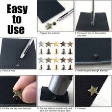 200Sets Gun Metal Star Rivets For Leather Star Rivet Studs Garment Rivets Leather Rivets Studs And Spikes For Leather Craft DIY - 200 Sets - View 3