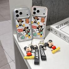 This Disney Mickey Mouse Pattern Lanyard Phone Case Features A Strong Magnetic Closure And Full Coverage Of Acrylic And TPU Material. It's Shockproof, Lightweight, And Suitable For IPhone17/16/11/13/15/15 Plus/15 Pro/15 Pro Max/12/14 Pro Max/11 Pro Max/12 Pro/12 Pro Max/13. It's A Popular Birthday Gift, Business Gift, Durable, Stain-Resistant, And Fingerprint-Resistant New Phone Case For Men And Women. It Also Includes A Mickey Mouse Phone Case And Mickey Mouse Doll Bracelet. Compatible With SamsungGalaxy S20, S21, S22, S23, And S24 Series. It's The Perfect Gift For Friends And Family. This Stylish Phone Case Is Fun, Lightweight, And Durable. IPhone17 Pro Max Phone Case, Minnie Phone Case. - Màu xanh lam - Xem 3