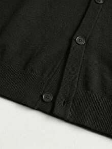 Áo khoác cardigan dệt kim cổ chữ V cỡ lớn dành cho nam, màu đen, kiểu dáng cổ điển, cài một hàng khuy, ôm sát, không tay, áo vest không tay, áo khoác ngoài mặc trong mùa hè. - màu đen - Xem 6