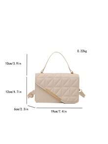 Túi xách mini thời trang chần bông - Màu be - Xem 8